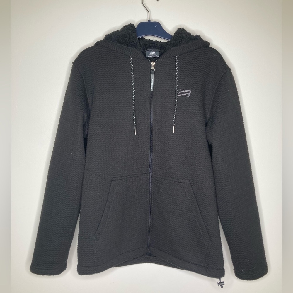 New Balance Quilted Full Zip Sherpa Lined Hoodie